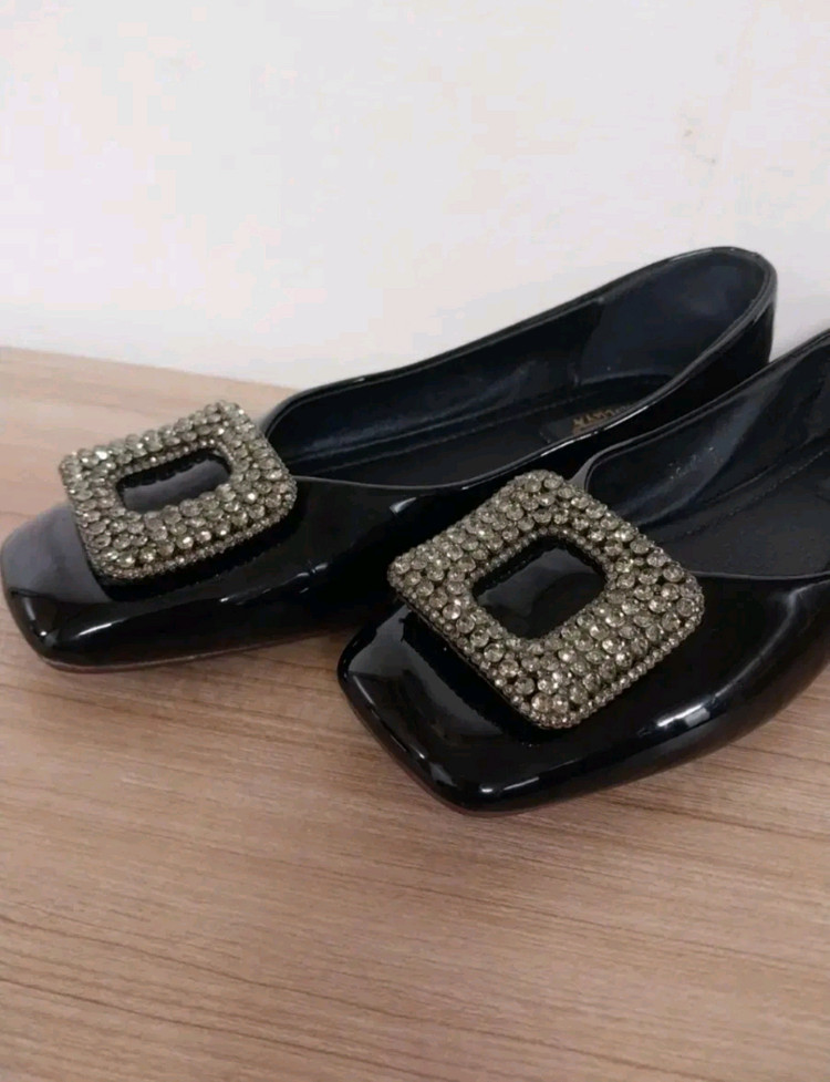 여성 스퀘어 큐빅 플랫슈즈, 가죽로퍼 (36/ 230)--1