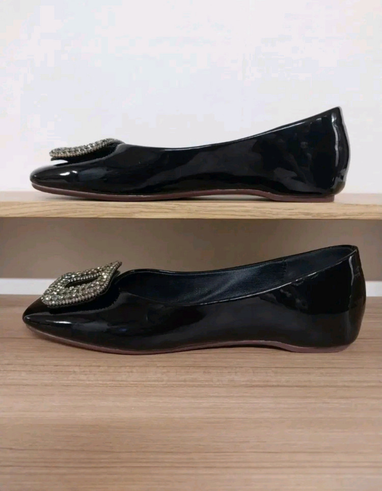 여성 스퀘어 큐빅 플랫슈즈, 가죽로퍼 (36/ 230)--3