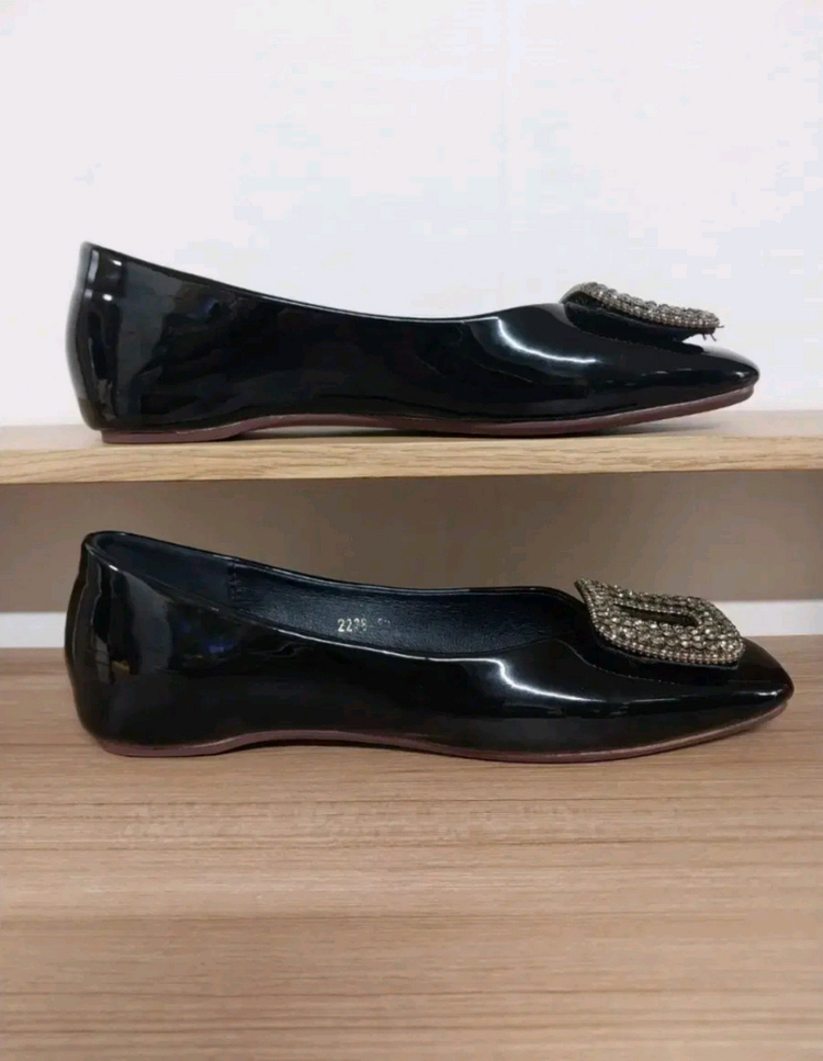 여성 스퀘어 큐빅 플랫슈즈, 가죽로퍼 (36/ 230)--4