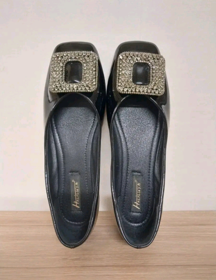 여성 스퀘어 큐빅 플랫슈즈, 가죽로퍼 (36/ 230)--7