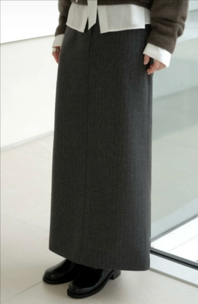 (새상품) 하우투러브미 스트라이프 기모 스커트 M--1