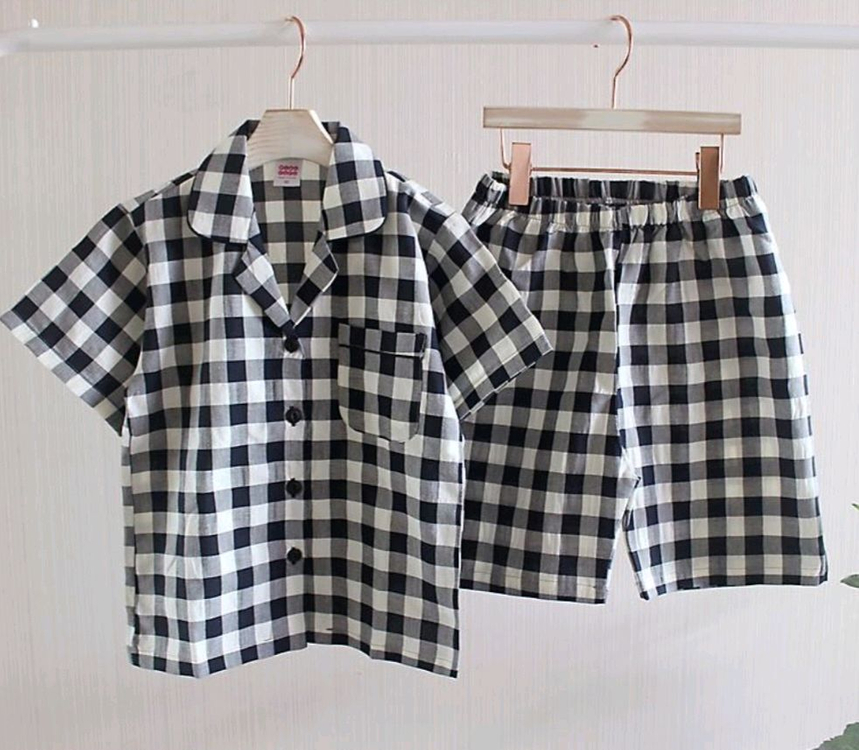 핑코코 체크 잠옷 세트--1