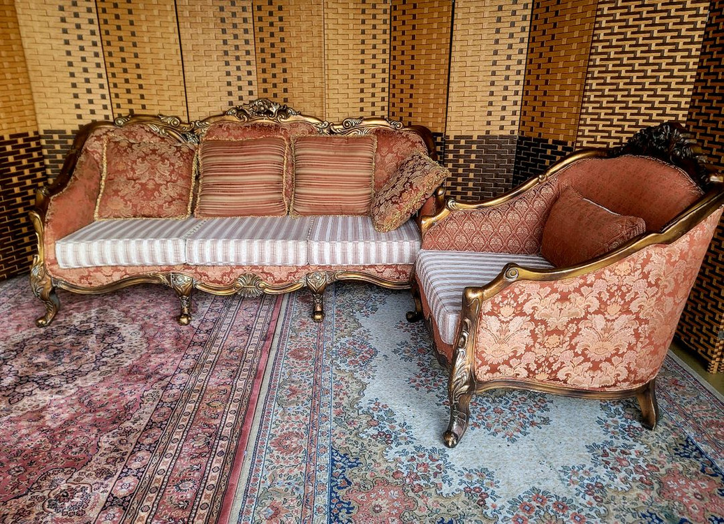 *소파맨*수입*패브릭*엔틱소파 세트 이미지