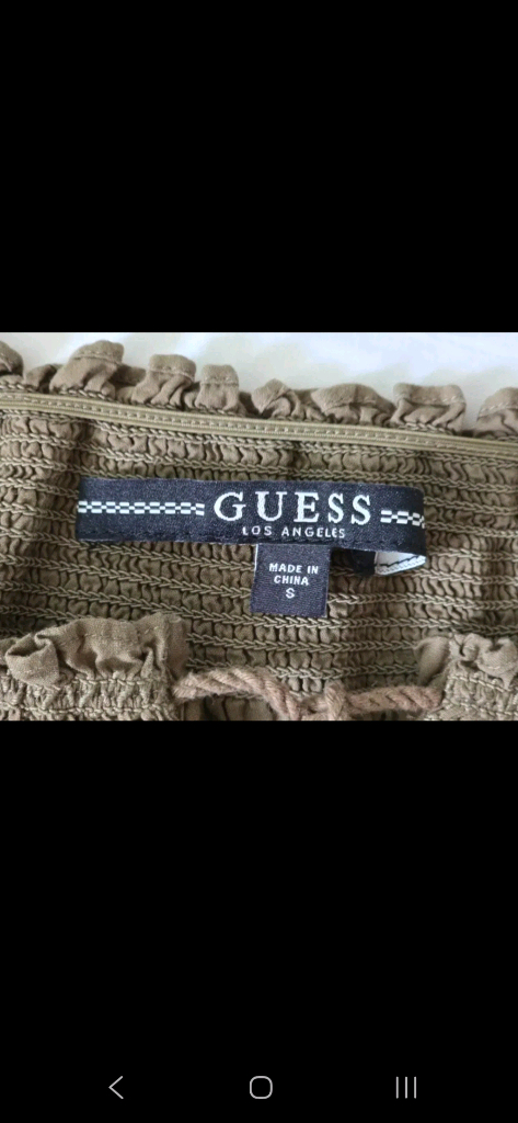 프리~77)새 옷/GUESS 태슬 리본 자수 면 블라우스--5