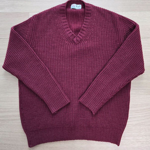 프링글 아가일 V넥 울니트 버건디 100사이즈 이미지