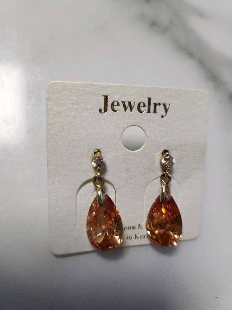 샴페인 골드 드롭 귀걸이--1
