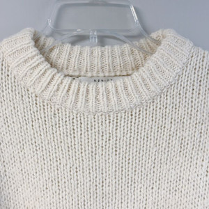 (F) 라운드넥 알파카 크롭 니트 아이보리 한번 착용