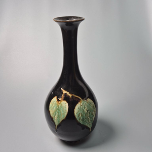 남송 길주요 흑유 목엽문 장경병 중국도자기 도자기 골동품 고미술품