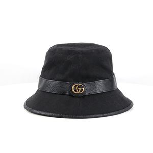 [중고명품다올] 구찌 GG 캔버스 버킷 모자 블랙 L사이즈 576587 이미지