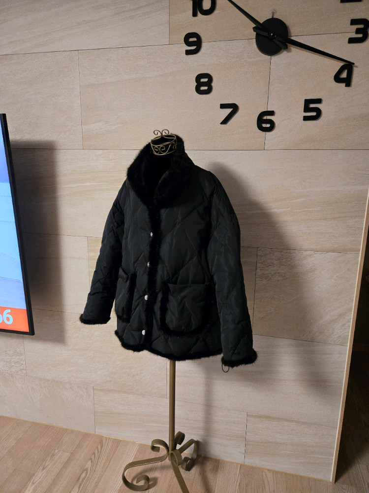 [77] 밍크 트리밍 퀼팅 덕다운 패딩--1