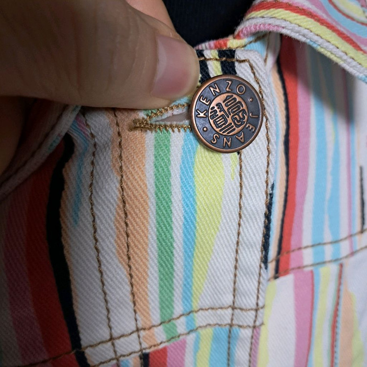 겐조 정품 스트라이프 데님 자켓 40사이즈(약55)--4