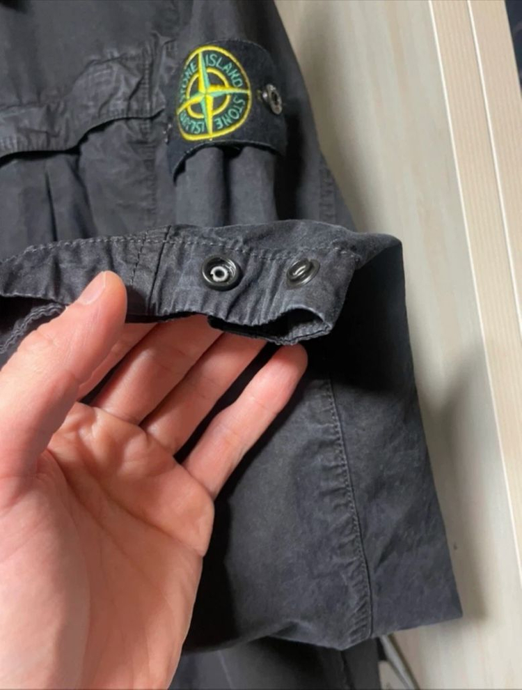 24FW 스톤 아일랜드 가먼트 다이드 집 오버셔츠 블랙 - XL 이미지