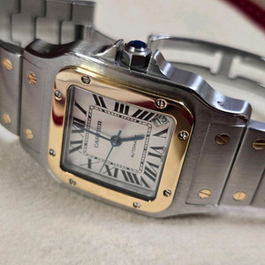 까르띠에 산토스 갈베 XL 옐로우골드 콤비 오토매틱 시계 이미지