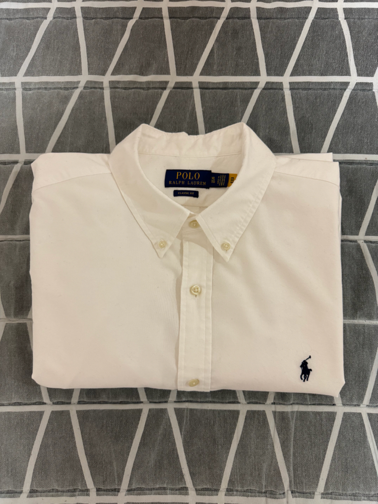 [XL] 105-110 폴로 클래식핏 옥스포드 셔츠 화이트--1