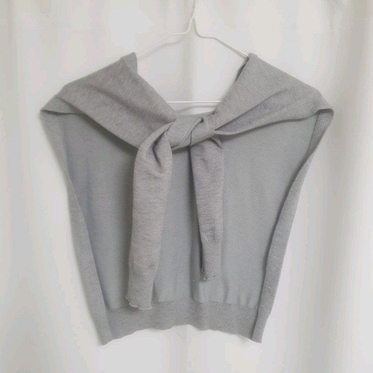 포인트 레이어드 니트 숄 어깨 페이크 가디건 머플러 / 레이디23 헤네스 럽인업 크림치즈마켓 리리앤코 육육걸즈 핫핑 이미지