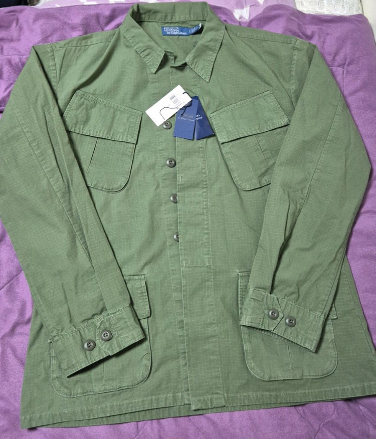 polo 폴로 립스탑 오버셔츠(퍼티그 자켓) 그린 L사이즈 새상품 판매--1