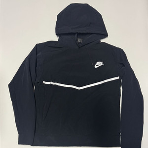 나이키 올드스쿨 스우시 나일론 혼방 후드티 M 블랙 이미지