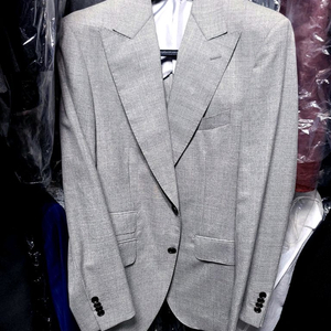 갤럭시 / 이태리 까노니꼬 울 라이트 그레이 와이드 피크드라펠 셋업 수트 / 100-105, 32-33 이미지