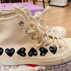 컨버스 꼼데가르송 척테일러 하이 아이보리 이미지