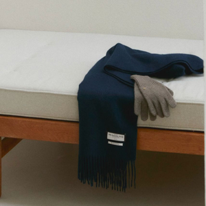 시에 sie 웜 캐시미어 100 숄 머플러 - 로얄 네이비