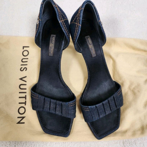 정품/루이비통 데님 토오픈 샌들 37 이미지