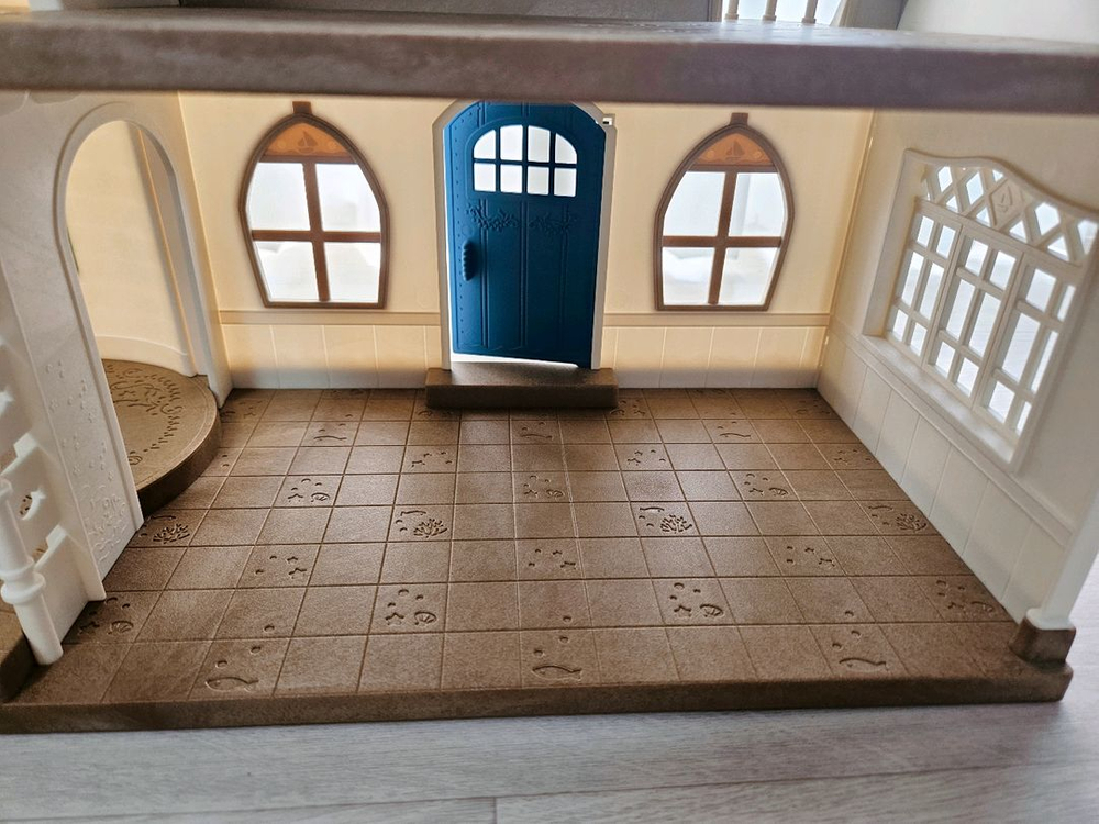 실바니안 파란 지붕 풍차 하우스 부동산 건물 집 이미지