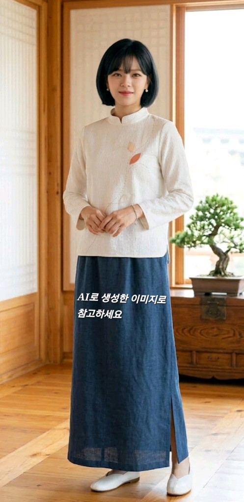 90~95/ 돌실나이 면 티블라우스--0