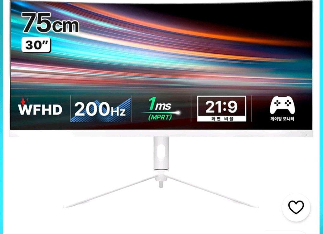 30인치 21:9 200hz 화이트 TFG30F20W 모니터 이미지