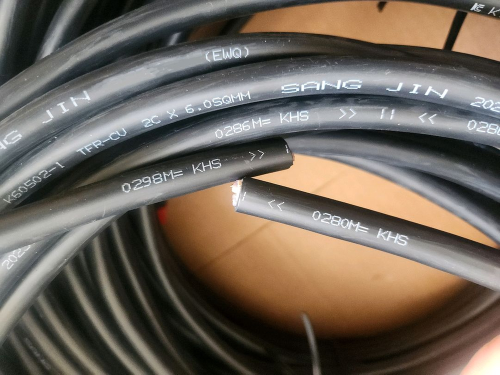 전선 TFR-CV 6SQ 2C 전기선 2선 이미지