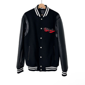 [50] BALMAIN 발망 남성 울 레더 테디 바시티 블루종 자켓