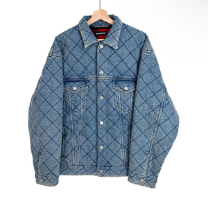 [46] 발렌시아가 남성 자카드 오버사이즈 퀄팅 패디드 데님 트러커 자켓