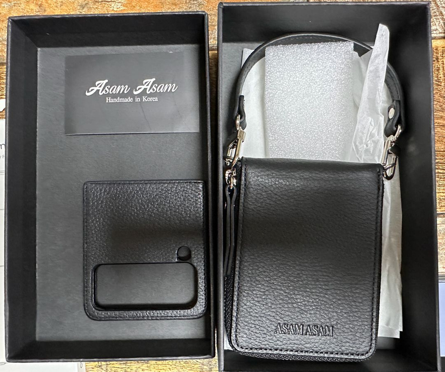 플립4 가죽 케이스 검정색 / flip4 가죽 케이스 블랙 이미지