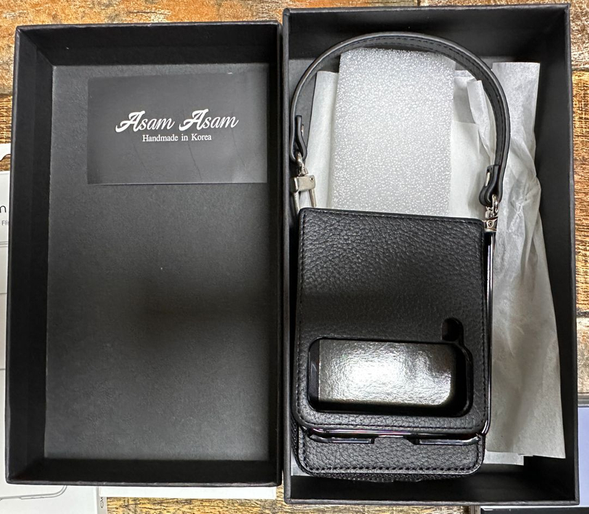 플립4 가죽 케이스 검정색 / flip4 가죽 케이스 블랙 이미지