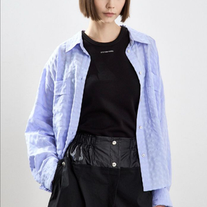 시스템 엠보 체크 셔츠 새상품