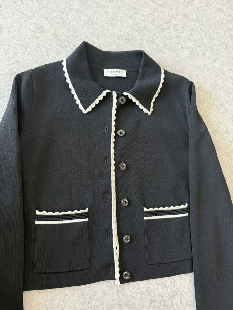 산드로 로고버튼 가디건--4