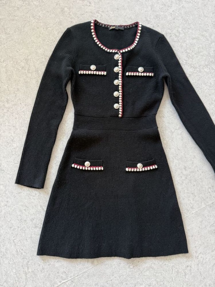 마쥬 니트 원피스 블랙--3