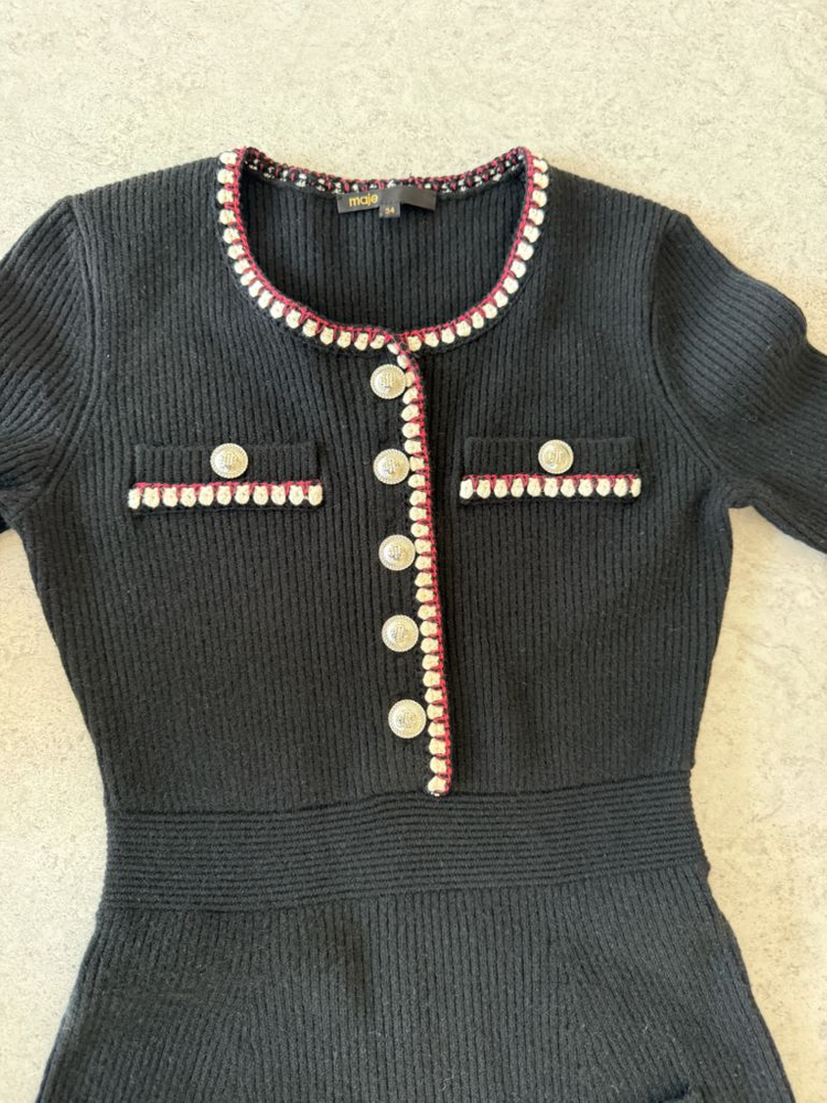 마쥬 니트 원피스 블랙--4