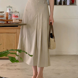 빅사이즈 뒷밴딩 롱스커트 베이지 30