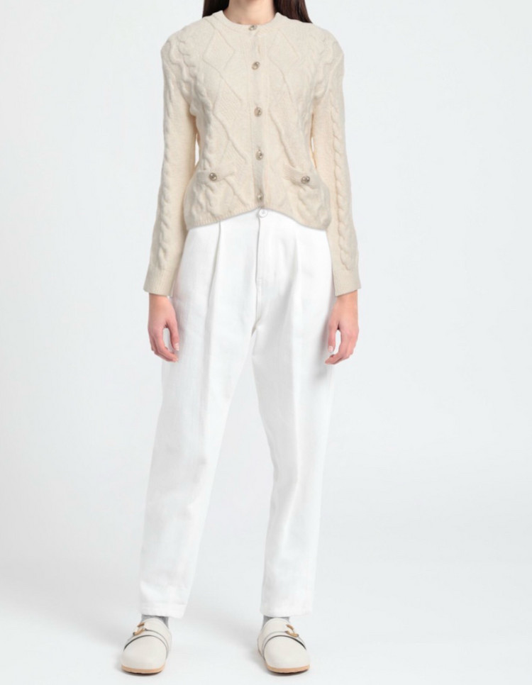 마쥬 금장 로고 버튼 가디건--1