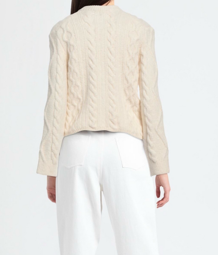 마쥬 금장 로고 버튼 가디건--3