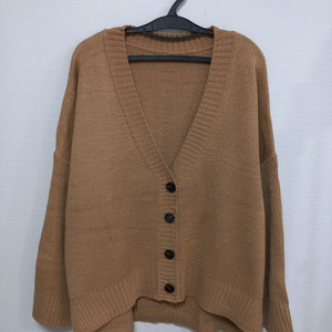 빅사이즈 루즈핏 가디건 진베이지