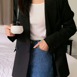 빅사이즈 더블자켓 블랙