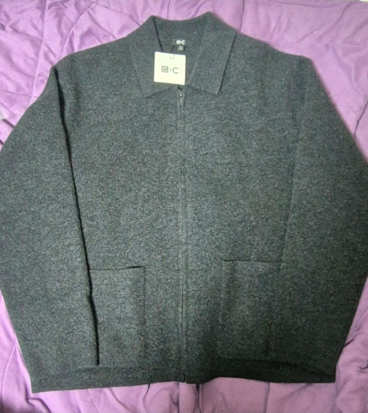 유니클로 C 니트 풀 집업 재킷 새상품 그레이XL 새상품 판매해요--1