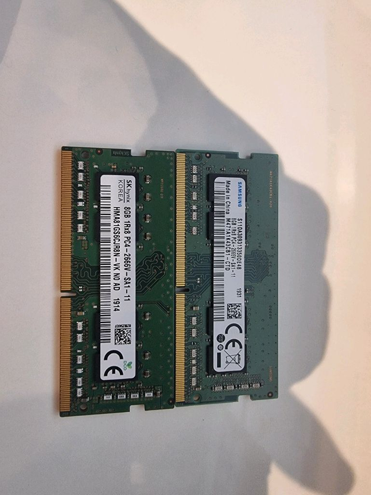 삼성, SK 하이닉스 노트북 DDR4 메모리 8GB 2개 세트 팜 이미지