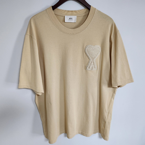 L 아미 베이지 빅하트 자수 남성 반팔티 이미지