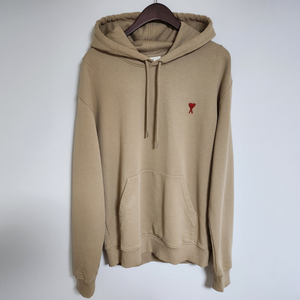 XL 아미 베이지 스몰 하트자수 후드티 A21HJ008 730 이미지