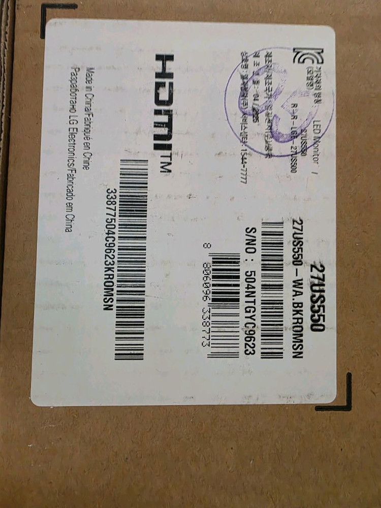 LG 27US550 27인치 4K 모니터 미개봉 새상품 이미지