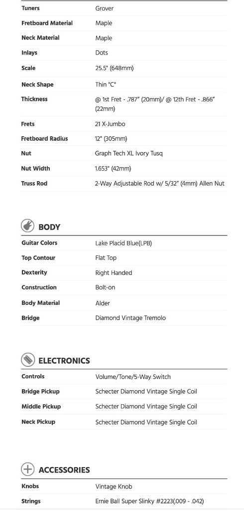 쉑터 트래디셔널 스탠다드 일렉기타 풀세트--1