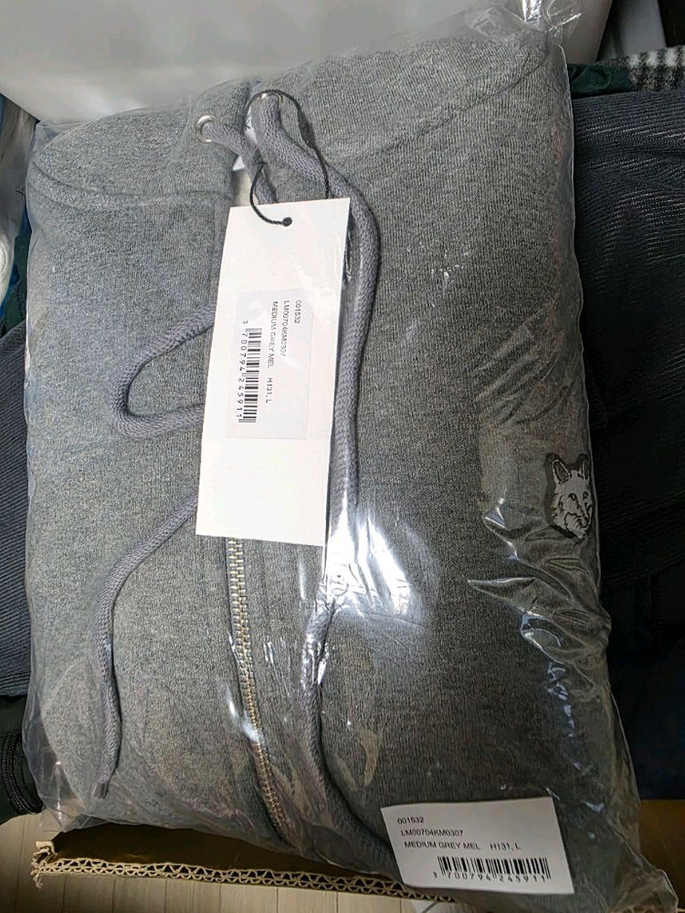 메종키츠네 후드 집업그레이L 네이비L 2벌 이미지