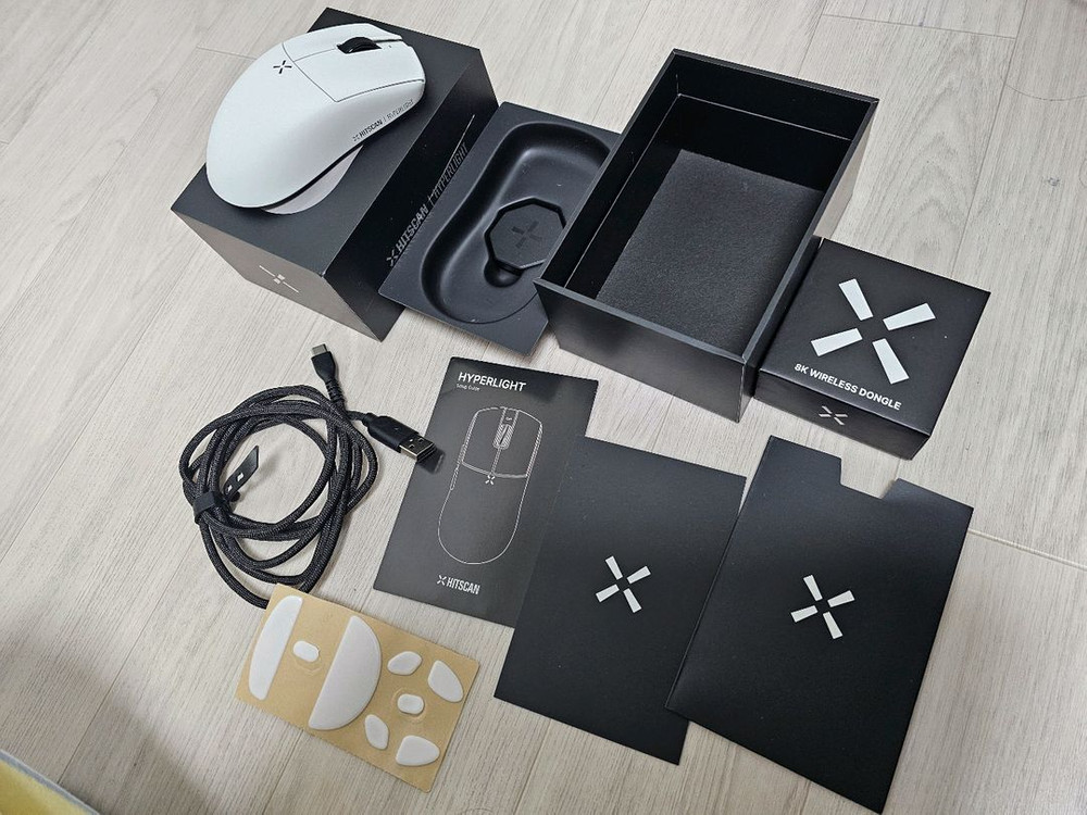 히트스캔 하이퍼라이트 화이트+8k 동글 판매--1